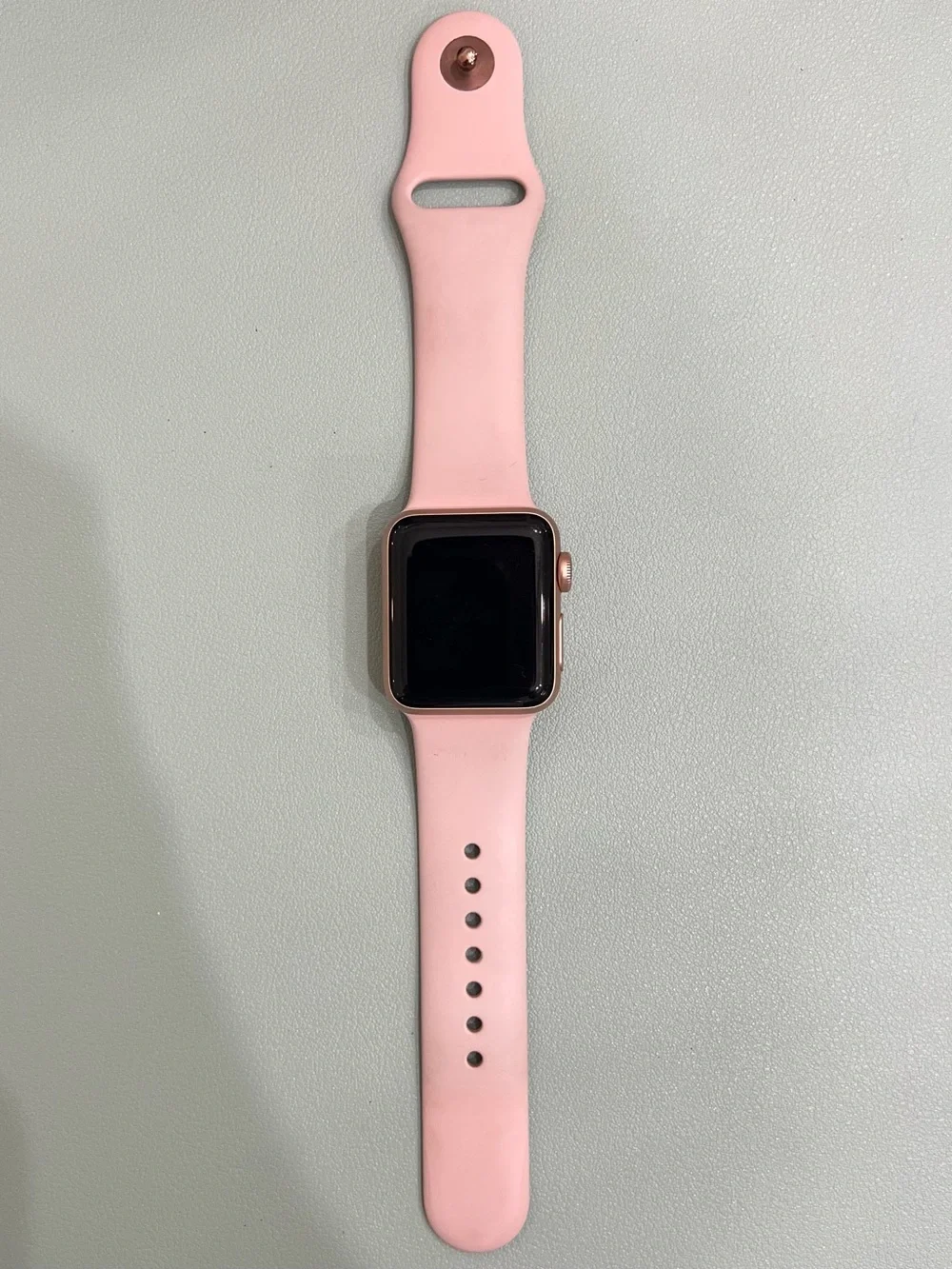 Apple Watch Series 3 GPS + Cellular 38MM Rose Gold Aluminum Pink Silicone Band